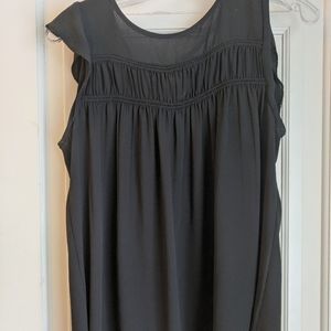 NWOT black LOFT sleeveless ruffle❤️
